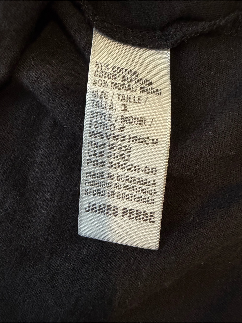 James Perse Black Long-Sleeve Slub Crewneck Tee - Picture 3 of 4